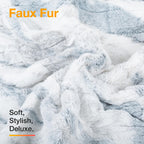 [5 Year Warranty] WOOMER Electric Heated Throw Blanket, Soft Faux Fur Fast Heating Blanket