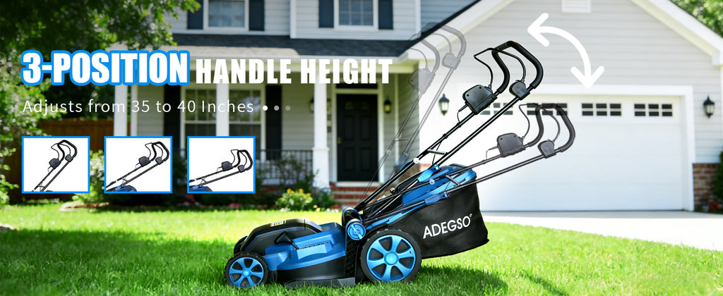 17-Inch Cordless Lawn Mower with 2 x 21V 4.0Ah Batteries &amp; Dual-Port Fast Charger, Battery Powered Push Mower, 6-Position Cutting Height Adjustment, 50L Grass Collection Bag
