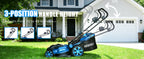 17-Inch Cordless Lawn Mower with 2 x 21V 4.0Ah Batteries &amp; Dual-Port Fast Charger, Battery Powered Push Mower, 6-Position Cutting Height Adjustment, 50L Grass Collection Bag