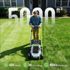 40V Cordless Lawn Mower, 13" Walk Behind Electric 4.0 Ah Battery Powered Lawnmower, Mulching&amp;Bagging Mode, Brushless Motor, 5 Adjustable Cutting Heights, for Garden/Patio/Yard/Lawn