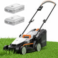 Cordless Lawn Mower 13 Inch, U20 Handy+ 20V Electric Lawn Mowers for Garden, Yard and Farm, 5 Heights Adjustment, Light Weight,2 x 4.0Ah Portable Battery Included