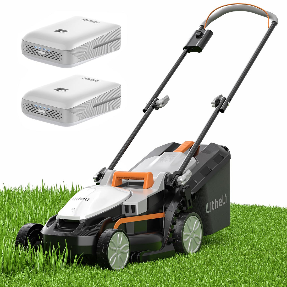 Cordless Lawn Mower 13 Inch, U20 Handy+ 20V Electric Lawn Mowers for Garden, Yard and Farm, 5 Heights Adjustment, Light Weight,2 x 4.0Ah Portable Battery Included