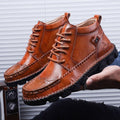 Men's Shoes - Autumn Winter Cow Split Leather Men Motorcycle Footwear Ankle Boots