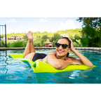 TRC Recreation Serenity 70 Inch Foam Raft Lounger Swimming Pool Float Mat with Roll Pillow for Poolside, Lake, and Beach, Fierce