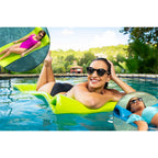 TRC Recreation Serenity 70 Inch Foam Raft Lounger Swimming Pool Float Mat with Roll Pillow for Poolside, Lake, and Beach, Fierce