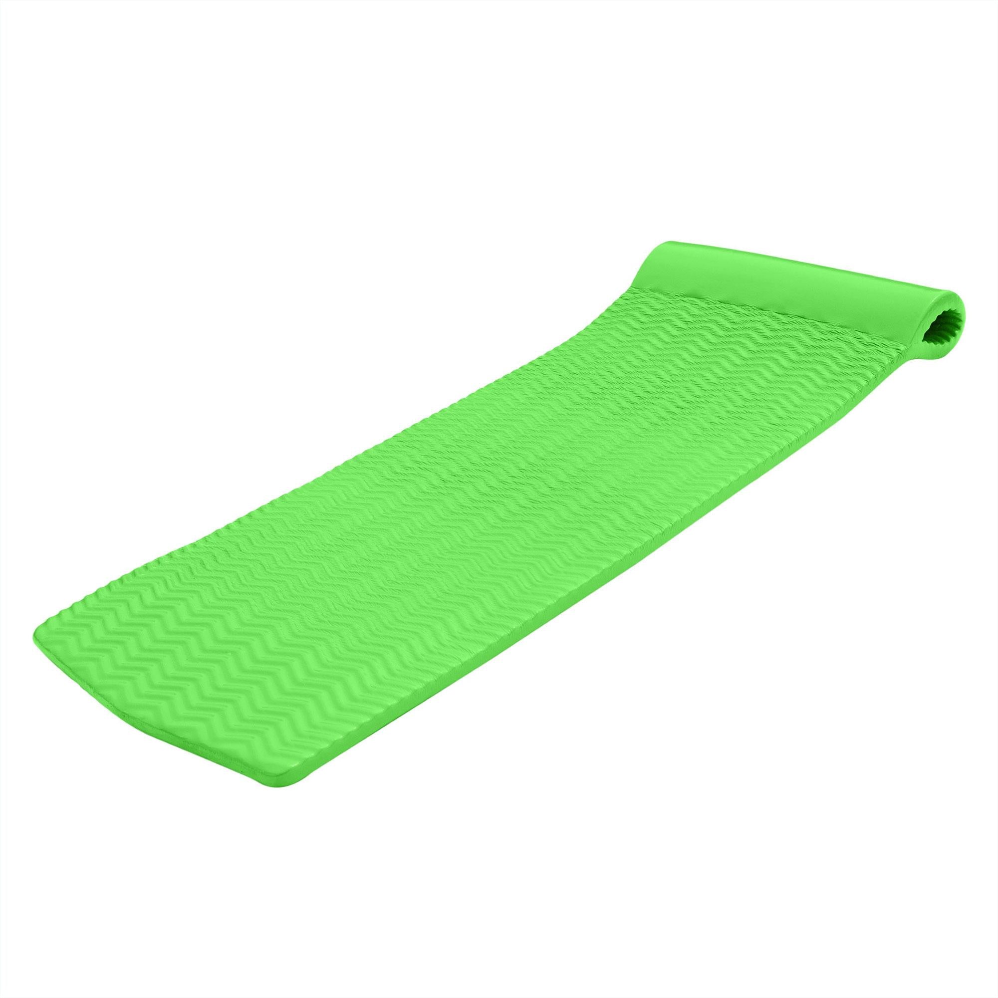 TRC Recreation Serenity 70 Inch Foam Raft Lounger Swimming Pool Float Mat with Roll Pillow for Poolside, Lake, and Beach, Fierce