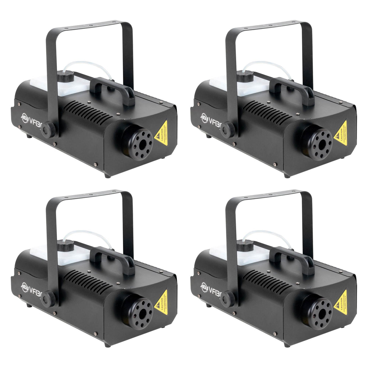 American DJ 1300 Watt 2.3 L Tank Mobile Fog Machine w/ Remote Controls (4 Pack)