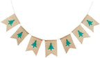 PRETYZOOM Christmas Tree  Banner Burlap Hanging  Christmas Hanging Decorations for Anniversary Wedding Birthday Party Wall Decor Party Supplies