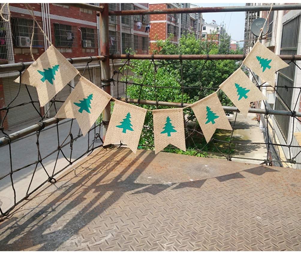 PRETYZOOM Christmas Tree  Banner Burlap Hanging  Christmas Hanging Decorations for Anniversary Wedding Birthday Party Wall Decor Party Supplies