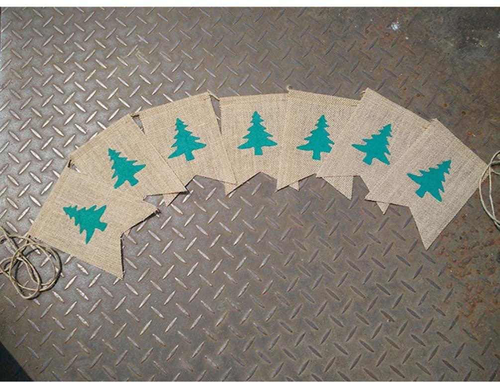 PRETYZOOM Christmas Tree  Banner Burlap Hanging  Christmas Hanging Decorations for Anniversary Wedding Birthday Party Wall Decor Party Supplies