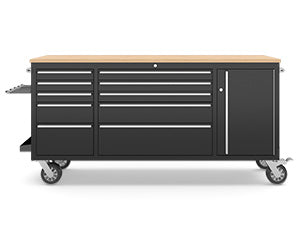 72" Rolling Tool Chest, Heavy-Duty Tool Box with Power Outlet, Tool Cabinet with 10 Drawers, Rubber Workbench with Key LocSystem Drawer Liners for GaraWarehouse Repair Shop