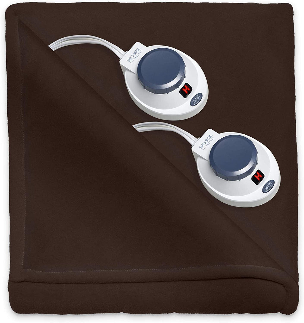 Soft Heat Electric Warming Blanket Full Size-Chocolate