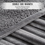 Electric Blanket Queen Size 84x90 inches,  Sherpa Heated Blanket Queen Size with 10 Heating Levels &amp; 12hrs Auto-Off Timer, Soft Warm Thick Ribbed Fleece Heating Blanket Dual Control, Grey