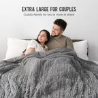Electric Blanket Queen Size 84x90 inches,  Sherpa Heated Blanket Queen Size with 10 Heating Levels &amp; 12hrs Auto-Off Timer, Soft Warm Thick Ribbed Fleece Heating Blanket Dual Control, Grey