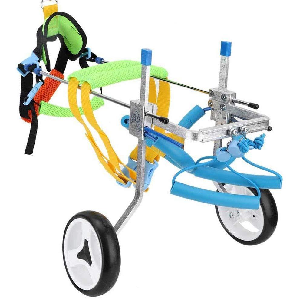 Pet Wheelchair, Adjustable Dog Wheelchair Rear Support Wheelchair Hind Legs Rehabilitation Aluminium Material 2 Wheels Light Weight,X