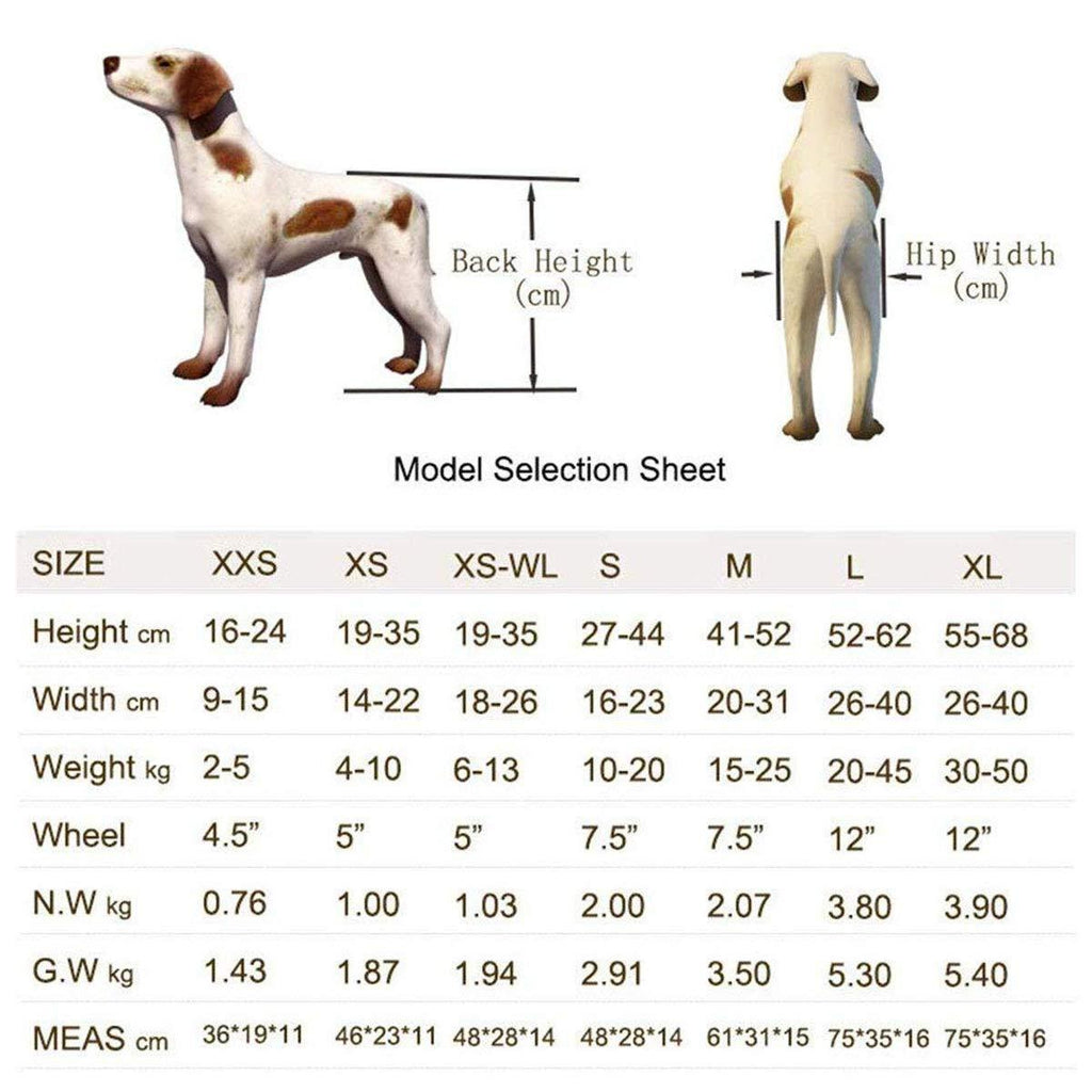 Pet Wheelchair, Adjustable Dog Wheelchair Rear Support Wheelchair Hind Legs Rehabilitation Aluminium Material 2 Wheels Light Weight,X