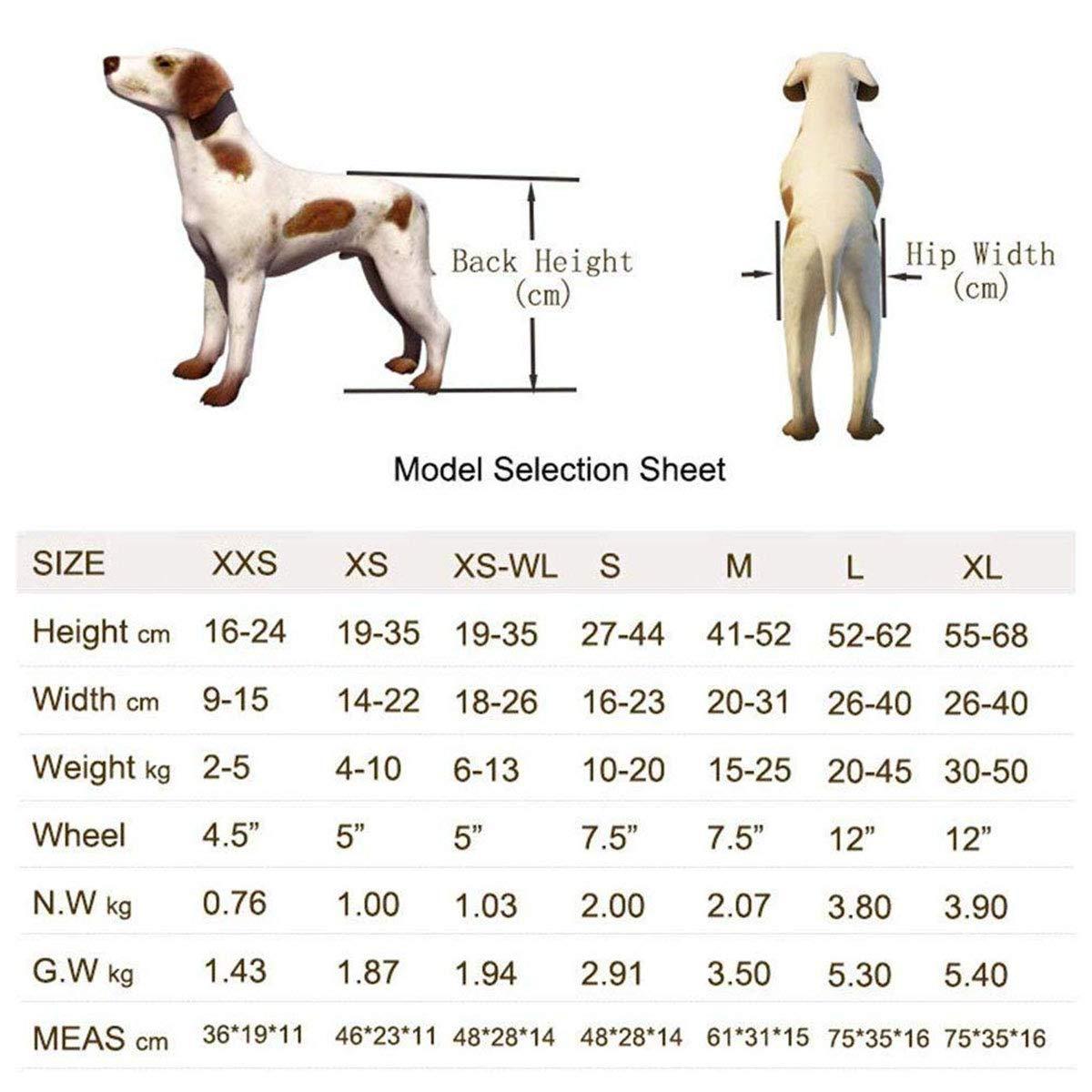 Pet Wheelchair, Adjustable Dog Wheelchair Rear Support Wheelchair Hind Legs Rehabilitation Aluminium Material 2 Wheels Light Weight,X