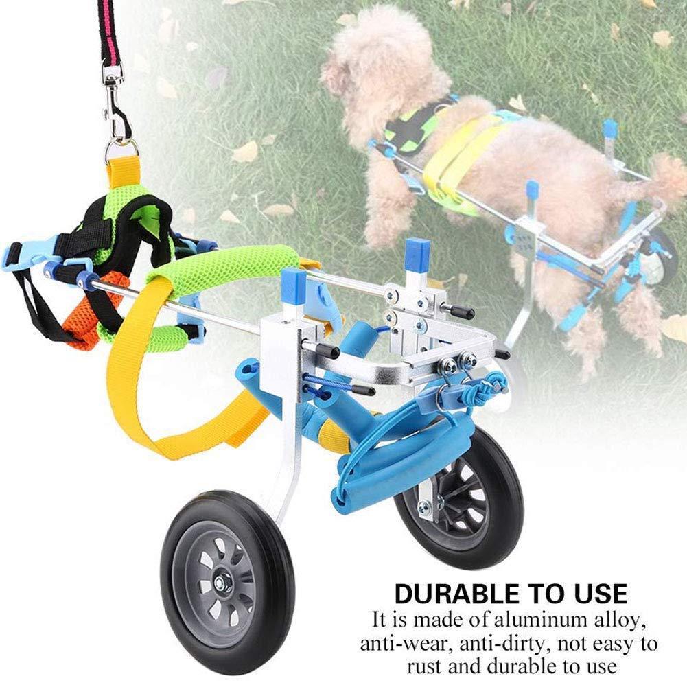 Pet Wheelchair, Adjustable Dog Wheelchair Rear Support Wheelchair Hind Legs Rehabilitation Aluminium Material 2 Wheels Light Weight,X