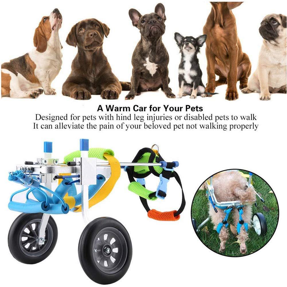 Pet Wheelchair, Adjustable Dog Wheelchair Rear Support Wheelchair Hind Legs Rehabilitation Aluminium Material 2 Wheels Light Weight,X