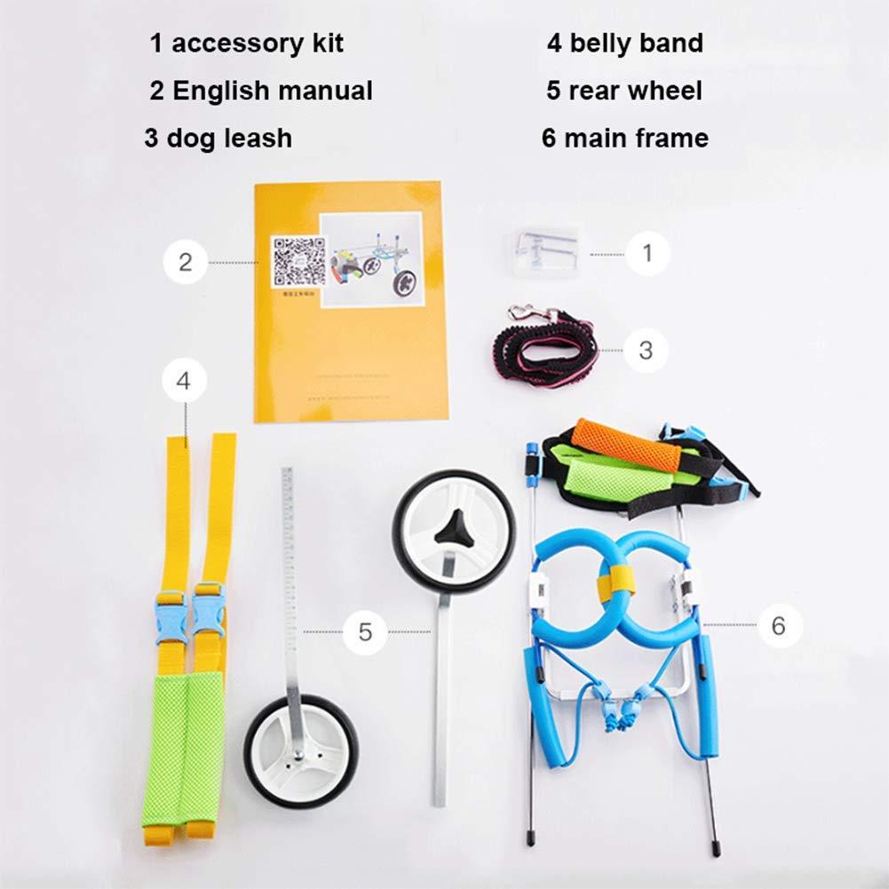Pet Wheelchair, Adjustable Dog Wheelchair Rear Support Wheelchair Hind Legs Rehabilitation Aluminium Material 2 Wheels Light Weight,X