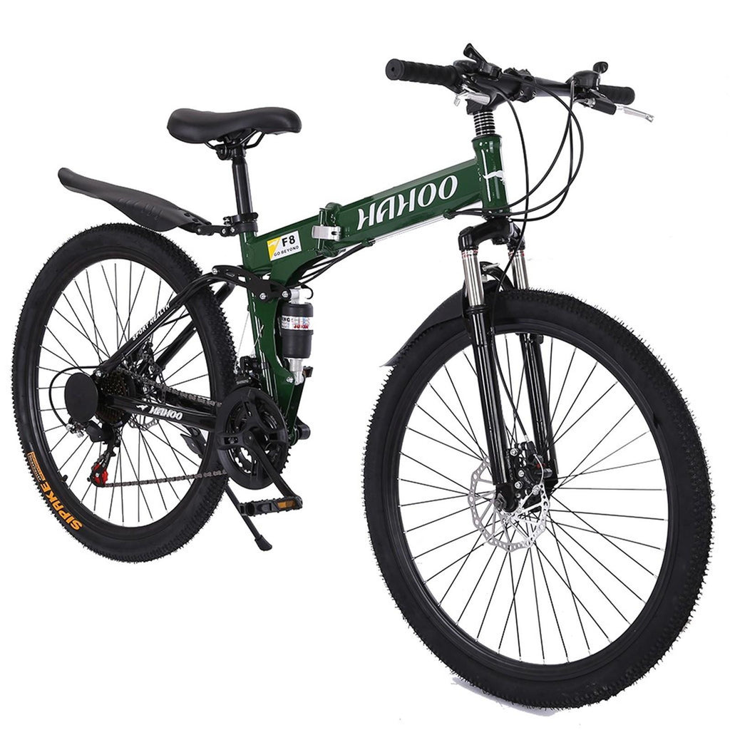 Mchoice Mountain Bike 26 Inch Wheels 21 Speed Dual Disc Brakes Full Suspension Non-slip Bicycle for Adult Male and Female
