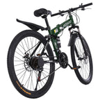 Mchoice Mountain Bike 26 Inch Wheels 21 Speed Dual Disc Brakes Full Suspension Non-slip Bicycle for Adult Male and Female