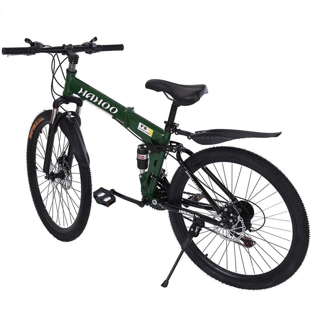 Mchoice Mountain Bike 26 Inch Wheels 21 Speed Dual Disc Brakes Full Suspension Non-slip Bicycle for Adult Male and Female
