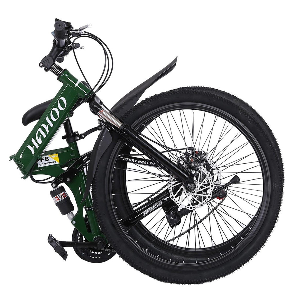 Mchoice Mountain Bike 26 Inch Wheels 21 Speed Dual Disc Brakes Full Suspension Non-slip Bicycle for Adult Male and Female