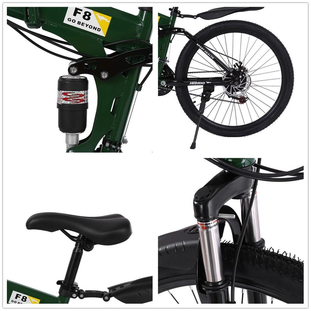 Mchoice Mountain Bike 26 Inch Wheels 21 Speed Dual Disc Brakes Full Suspension Non-slip Bicycle for Adult Male and Female