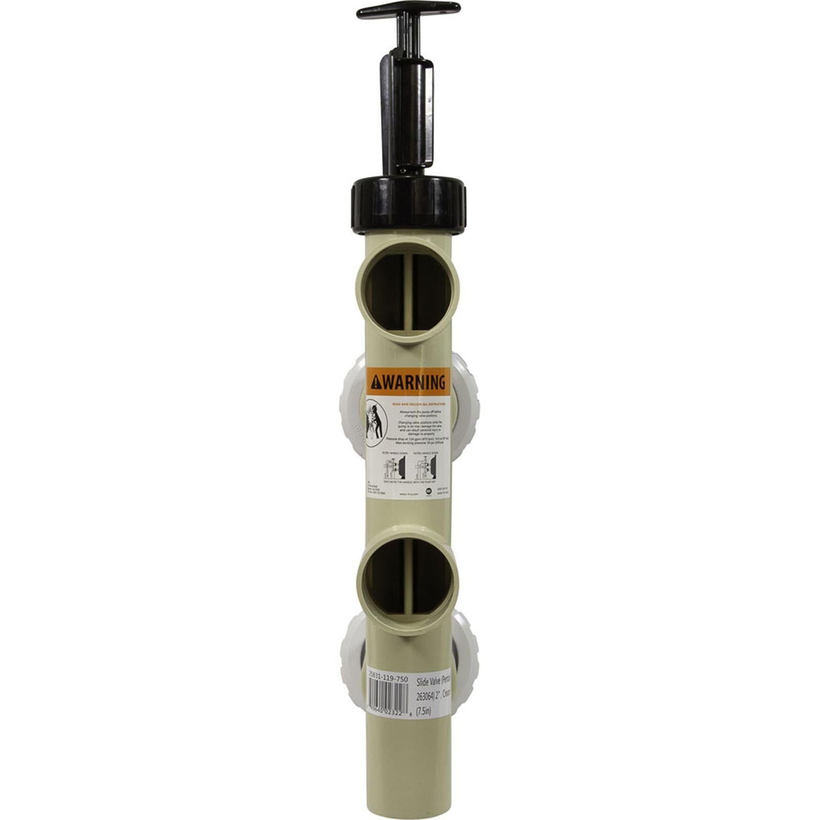 Custom Molded Products Push Pull Valve, Pentair PacFab, 2" Slip, PVC, Generic