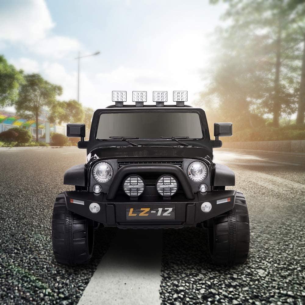 Zimtown 12V Ride On Car Kids SUV Electric Battry Powered Truck w/ Remote Control, 3 Speeds, LED Lights, MP3 - Black
