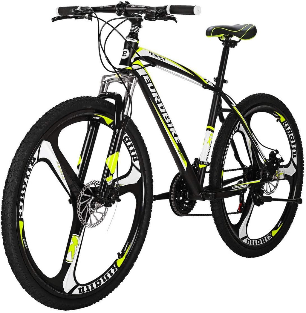 Eurobike X1 Mountain Bike 17 Inch Steel Frame 21 Speed 27.5 Inch K Wheel Mountain Bicycle Blackyellow