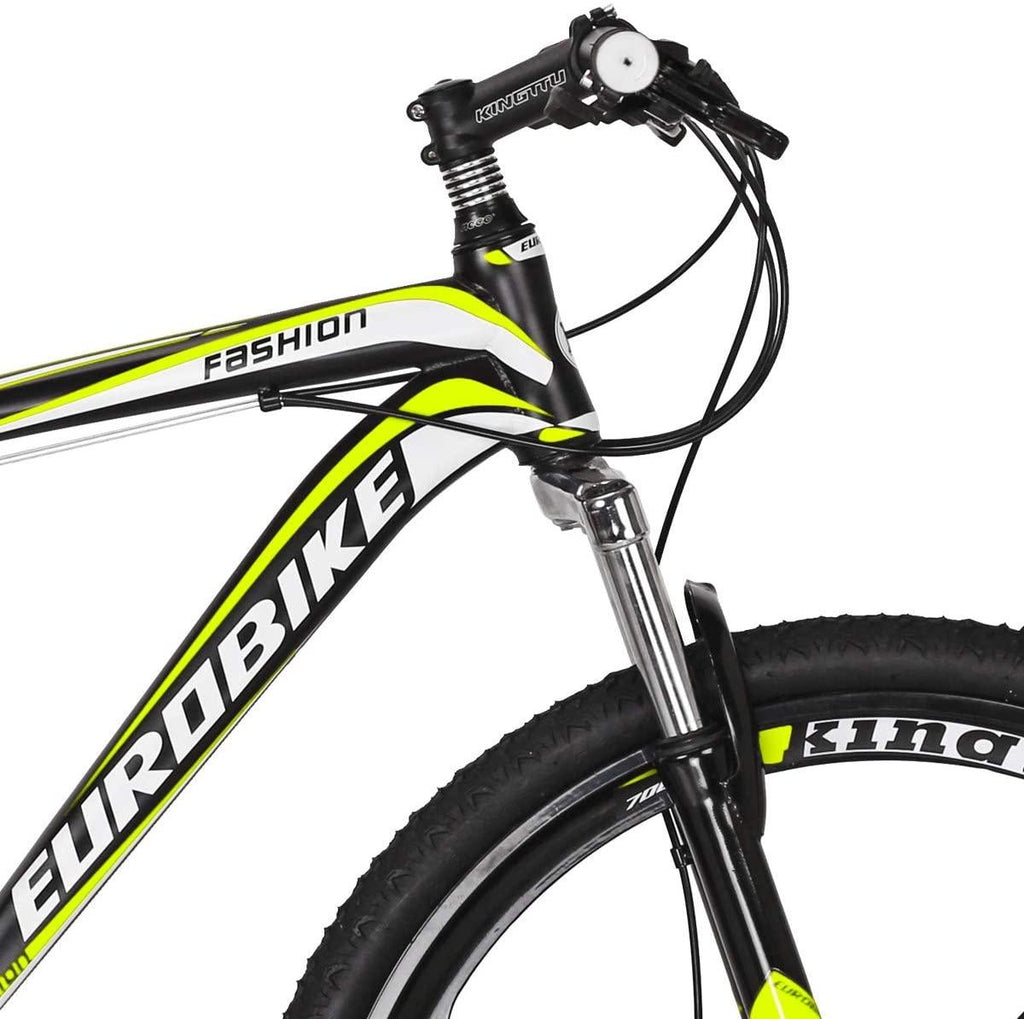 Eurobike X1 Mountain Bike 17 Inch Steel Frame 21 Speed 27.5 Inch K Wheel Mountain Bicycle Blackyellow