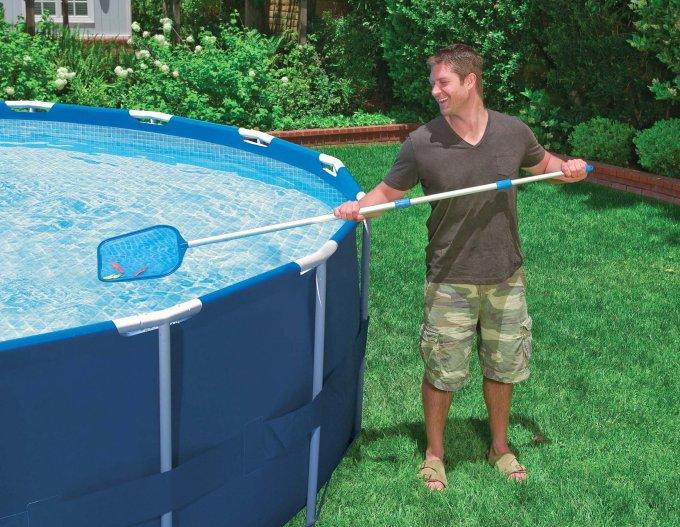26711EH 12ft x 30in Prism Metal Frame Above Ground Swimming Pool with Filter Pump and Cleaning Maintenance Kit with