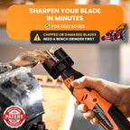 Cordless Lawn Mower Blade Sharpener – Adjustable 20°- 40° Angle Guide-Rotary Tool with Replaceable Sharpening Wheel Bits &amp; Fast Rechargeable Battery – Effortless Precision for Lawn Care