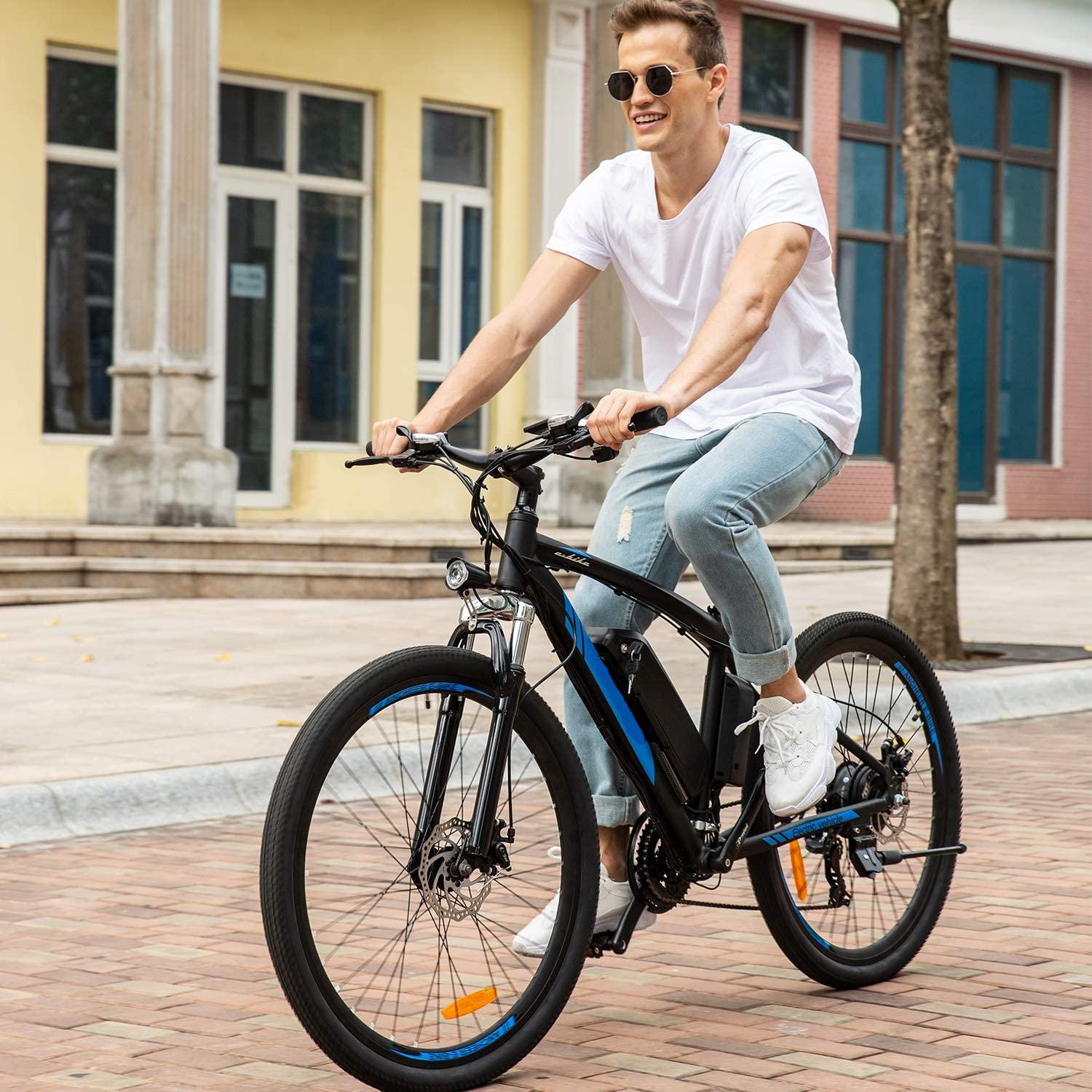 27.5 In. 500W Electric Bicycle, 48V Electric Mountain Bicycle with 10AH Removable Battery, 21-Speed Gear and LCD Display, Commuter Ebike for Adult Men Women
