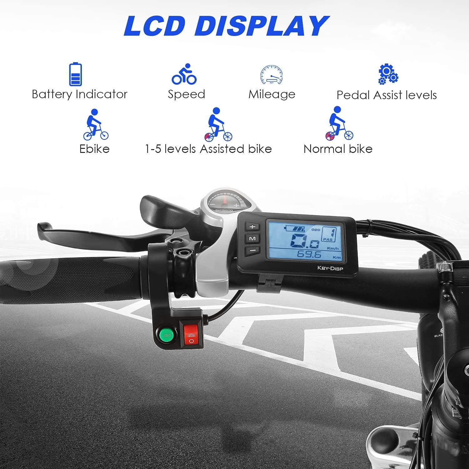 27.5 In. 500W Electric Bicycle, 48V Electric Mountain Bicycle with 10AH Removable Battery, 21-Speed Gear and LCD Display, Commuter Ebike for Adult Men Women