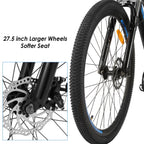 27.5 In. 500W Electric Bicycle, 48V Electric Mountain Bicycle with 10AH Removable Battery, 21-Speed Gear and LCD Display, Commuter Ebike for Adult Men Women