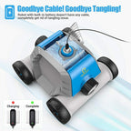 ot qomotop robotic pool cleaner, cordless automatic pool cleaner with 5000mah re