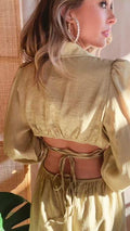 The Play the Fool Open Back Shirt Dress