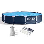 28211ST 12-foot x 30-inch Frame Round 6 Person Outdoor Backyard Above Ground Swimming Pool Kit with Filter Cartridge Pump
