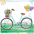Micozy Womens Bikes Beach Cruiser Bike 26in Retro Bicycle Classic Bicycle with Basket Single Speed Bicycle Commuter Bicycle with Comfortable Seats and Back Seats Fits 5'2''-5'10'' [US in Stock]