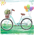 Micozy Womens Bikes Beach Cruiser Bike 26in Retro Bicycle Classic Bicycle with Basket Single Speed Bicycle Commuter Bicycle with Comfortable Seats and Back Seats Fits 5'2''-5'10'' [US in Stock]