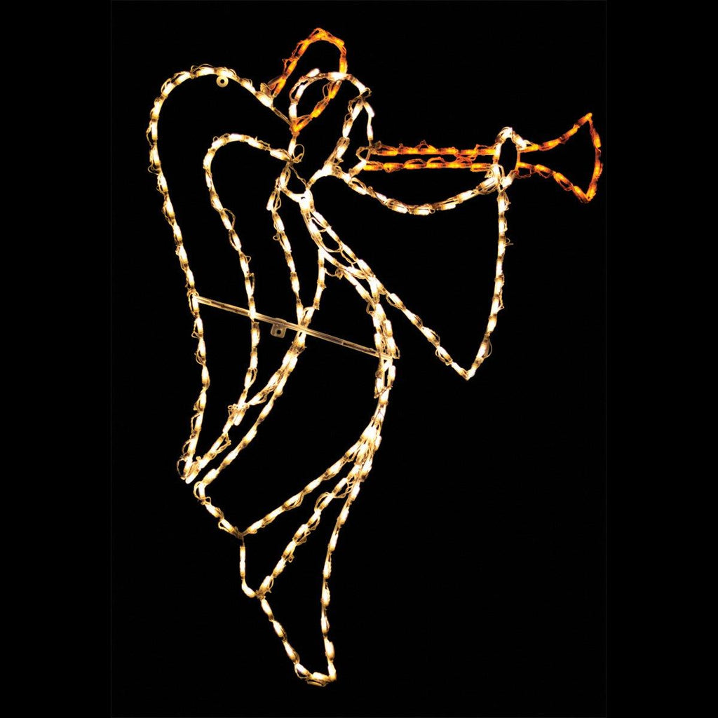 58 in. Outdoor LED Right Facing Warm White Angel Lighted Display - 200 Bulbs