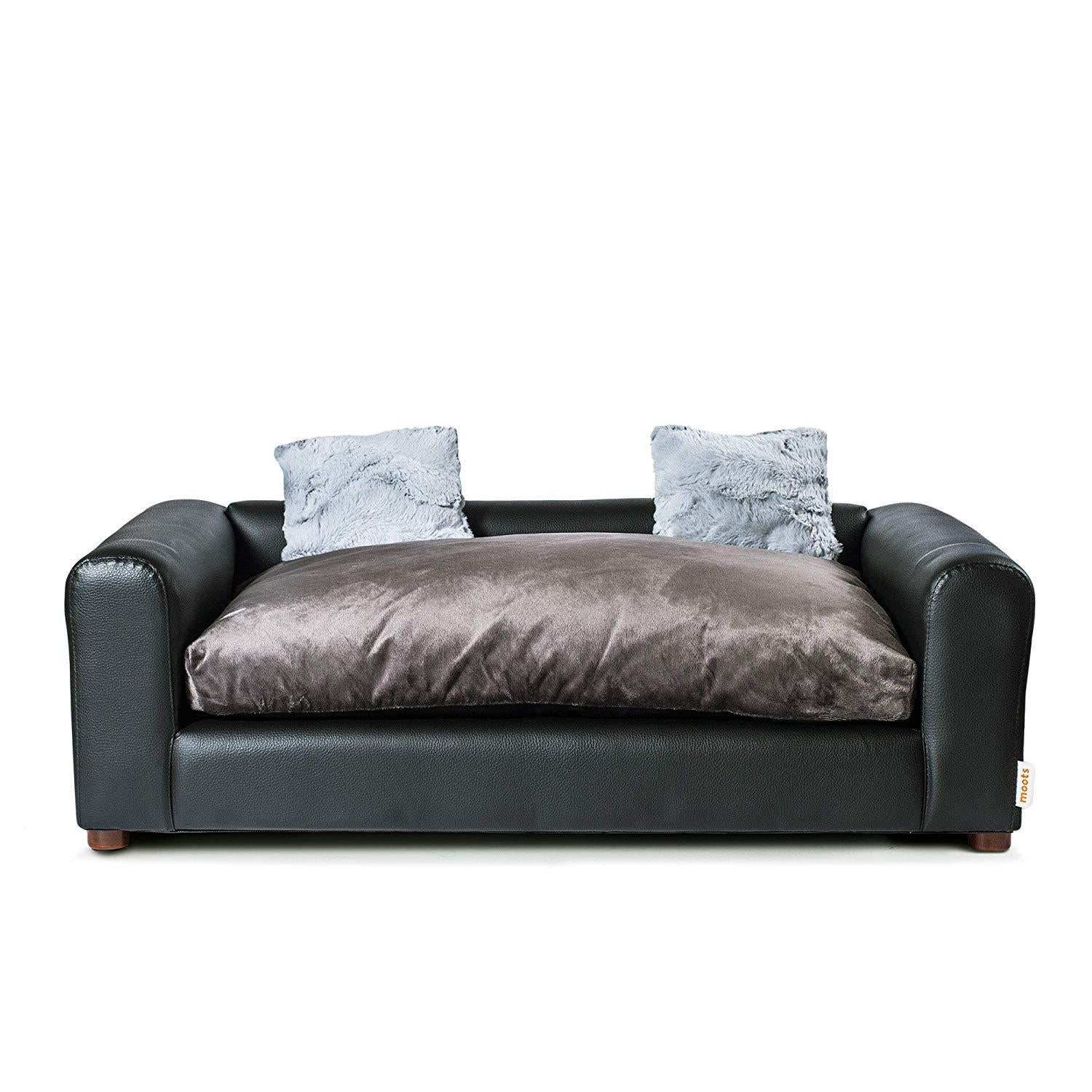 Moots Premium Leatherette Pets Sofa Charcoal, Large