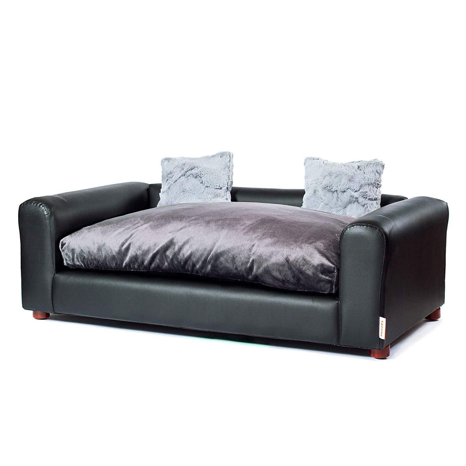 Moots Premium Leatherette Pets Sofa Charcoal, Large