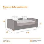 Moots Premium Leatherette Pets Sofa Charcoal, Large