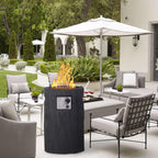 CLEARANCE! 25'' Ore Powder Adjustable Flame Propane Gas Fire Table with Waterproof Cover