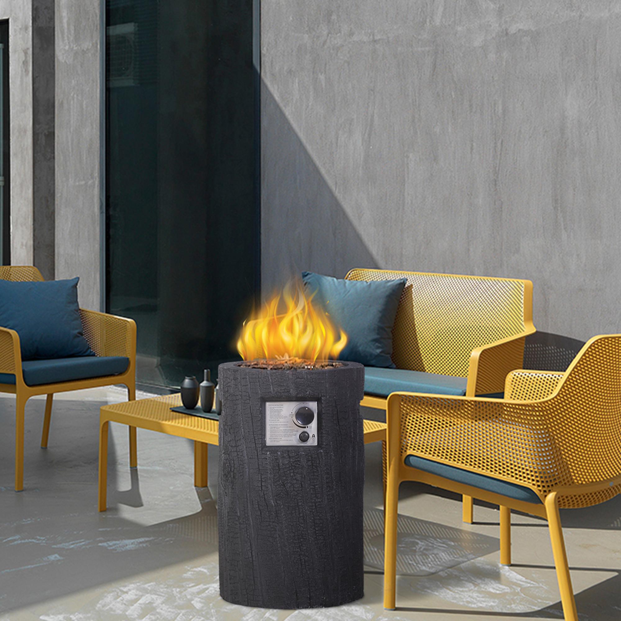 CLEARANCE! 25'' Ore Powder Adjustable Flame Propane Gas Fire Table with Waterproof Cover