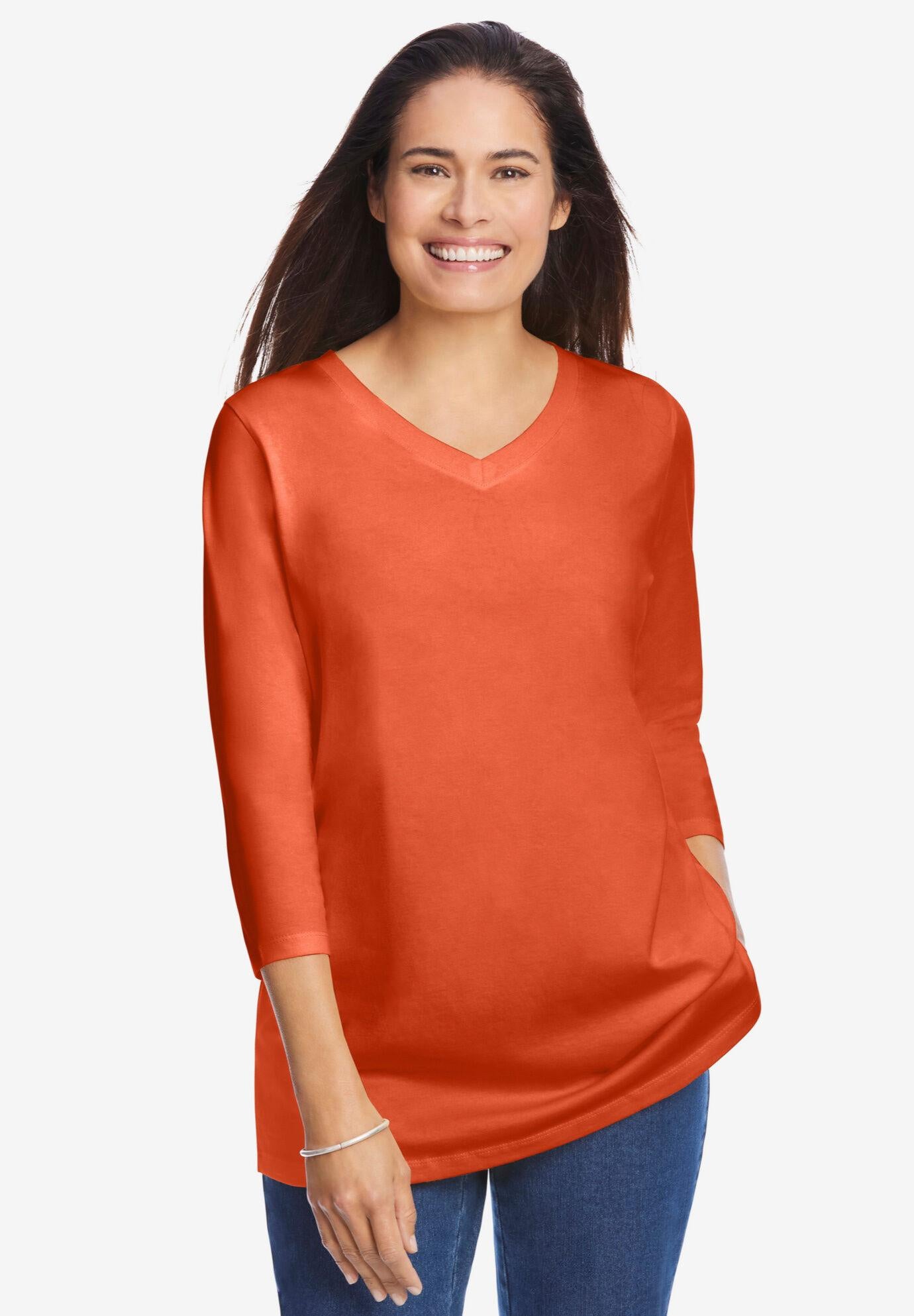 perfect three-quarter sleeve v-neck tee